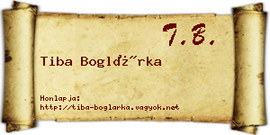 Tiba Boglárka névjegykártya